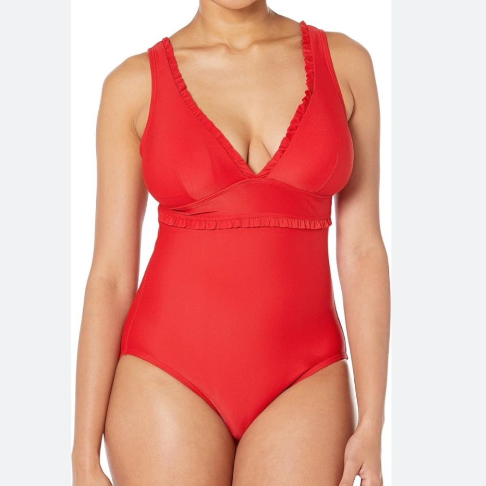 Tommy Hilfiger Red Ruffled Women's Swimsuit Size 18